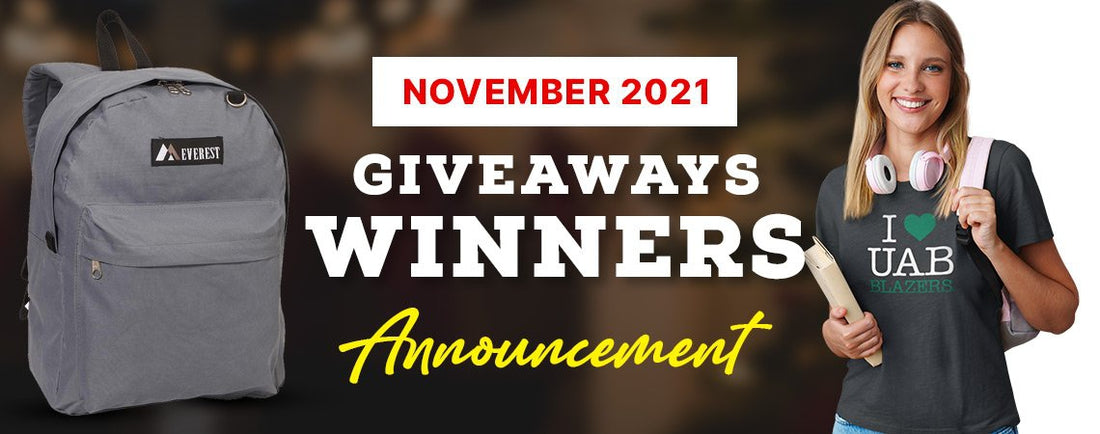 November 2021 Giveaway Winners Announcement 