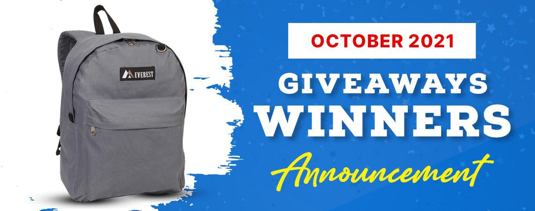 October 2021 Giveaway Winners Announcement 