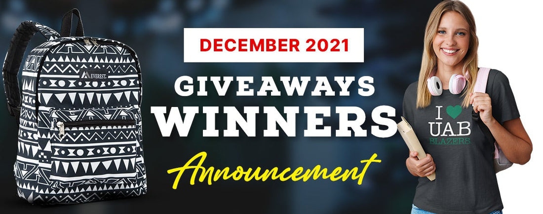 December 2021 Giveaway Winners Announcement