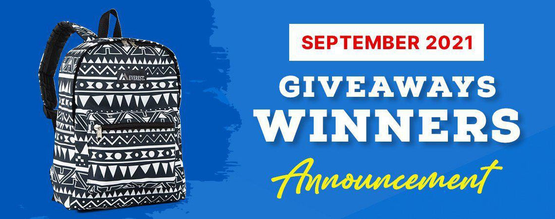 September 2021 Giveaway Winners Announcement 