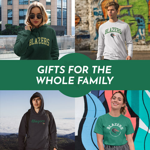 Gifts for the Whole Family. People wearing apparel from UAB University of Alabama at Birmingham Blazers Apparel - Official Team Gear - Mobile Banner