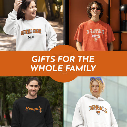 Gifts for the Whole Family. People wearing apparel from SUNY Buffalo State College Bengals - Mobile Banner