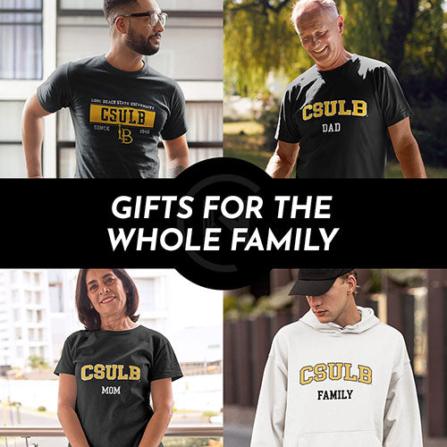 Gifts for the Whole Family. People wearing apparel from CSULB California State University, Long Beach The Beach Apparel – Official Team Gear - Mobile Banner