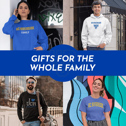 Gifts for the Whole Family. People wearing apparel from University of California UC Riverside The Highlanders Apparel – Official Team Gear - Mobile Banner
