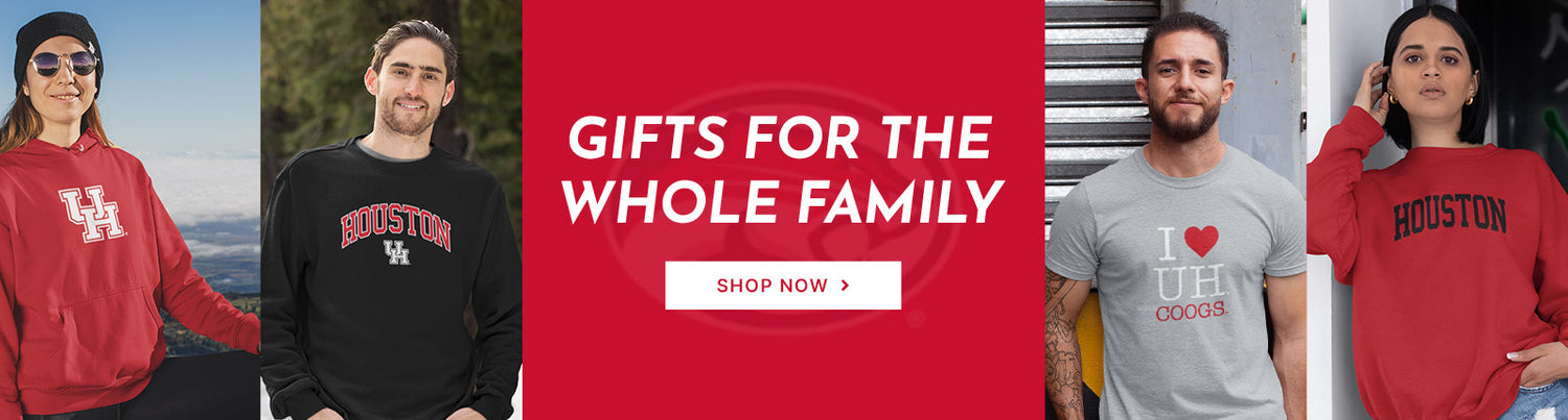 Gifts for the Whole Family. People wearing apparel from UH University of Houston Cougars