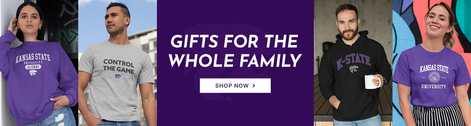 Gifts for the Whole Family. People wearing apparel from KSU Kansas State University Wildcats Apparel – Official Team Gear