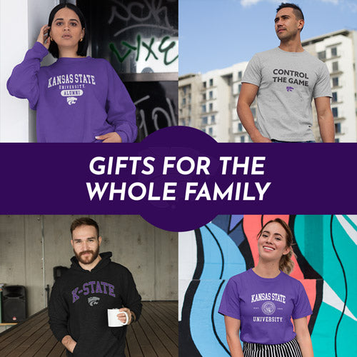 Gifts for the Whole Family. People wearing apparel from KSU Kansas State University Wildcats Apparel – Official Team Gear - Mobile Banner