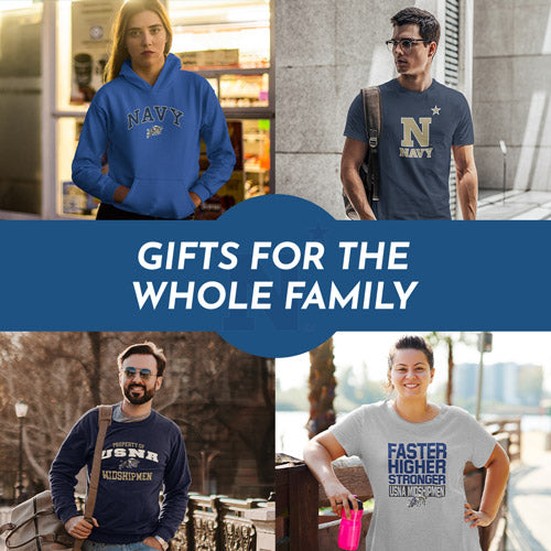 Gifts for the Whole Family. People wearing apparel from USNA United States Naval Academy Midshipmen Apparel – Official Team Gear - Mobile Banner