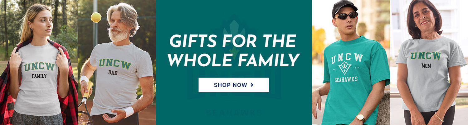 Gifts for the Whole Family. People wearing apparel from UNCW University of North Carolina at Wilmington Seahawks Apparel – Official Team Gear