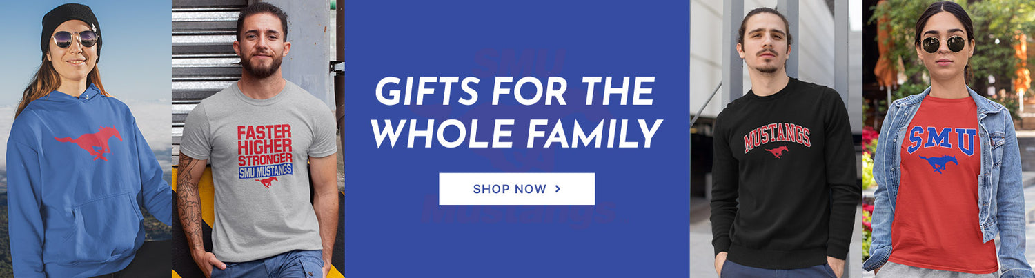 Gifts for the Whole Family. People wearing apparel from SMU Southern Methodist University Mustangs Apparel – Official Team Gear
