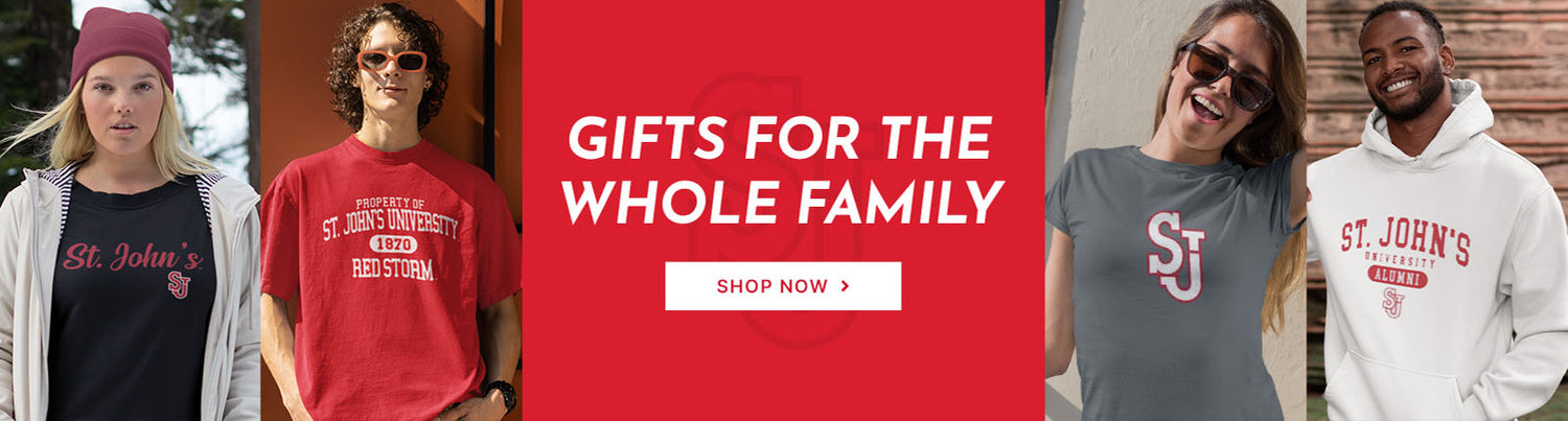Gifts for the Whole Family. People wearing apparel from St. Johns University Red Storm Apparel – Official Team Gear