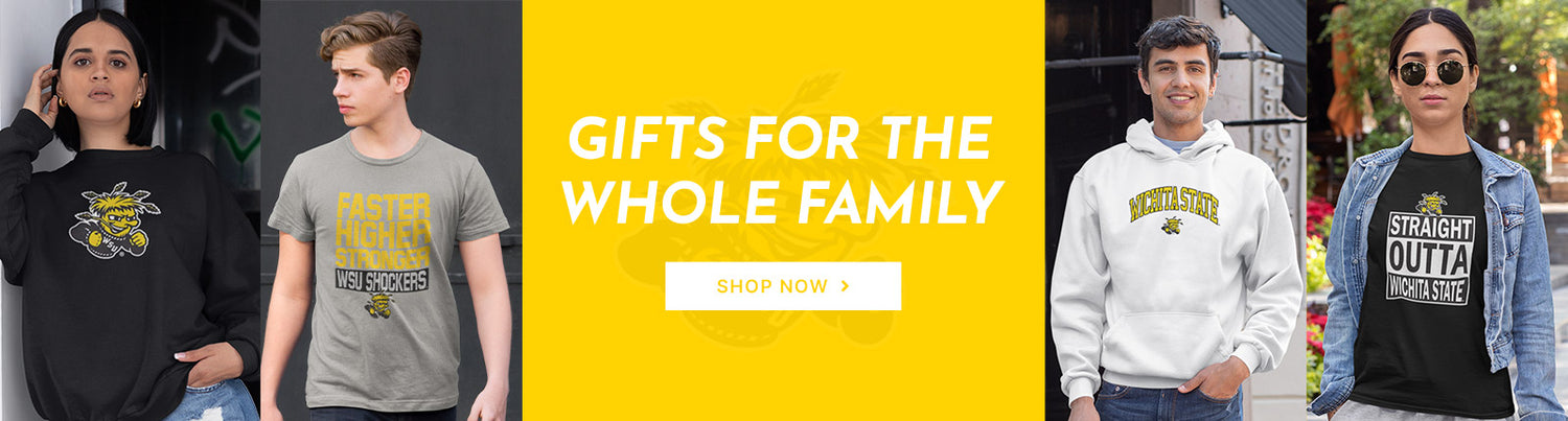 Gifts for the Whole Family. People wearing apparel from Wichita State University Shockers Apparel – Official Team Gear
