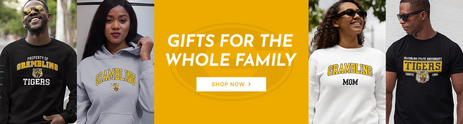 Gifts for the Whole Family. People wearing apparel from Grambling State University Tigers Apparel – Official Team Gear