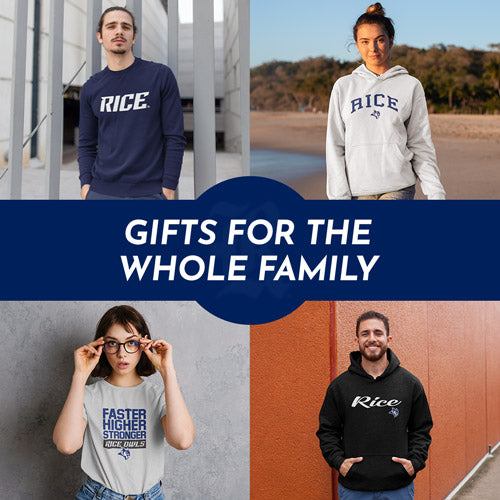 Gifts for the Whole Family. People wearing apparel from Rice University Owls Apparel – Official Team Gear - Mobile Banner