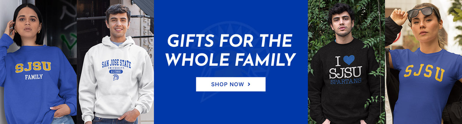 Gifts for the Whole Family. People wearing apparel from SJSU San Jose State University Spartans Apparel – Official Team Gear
