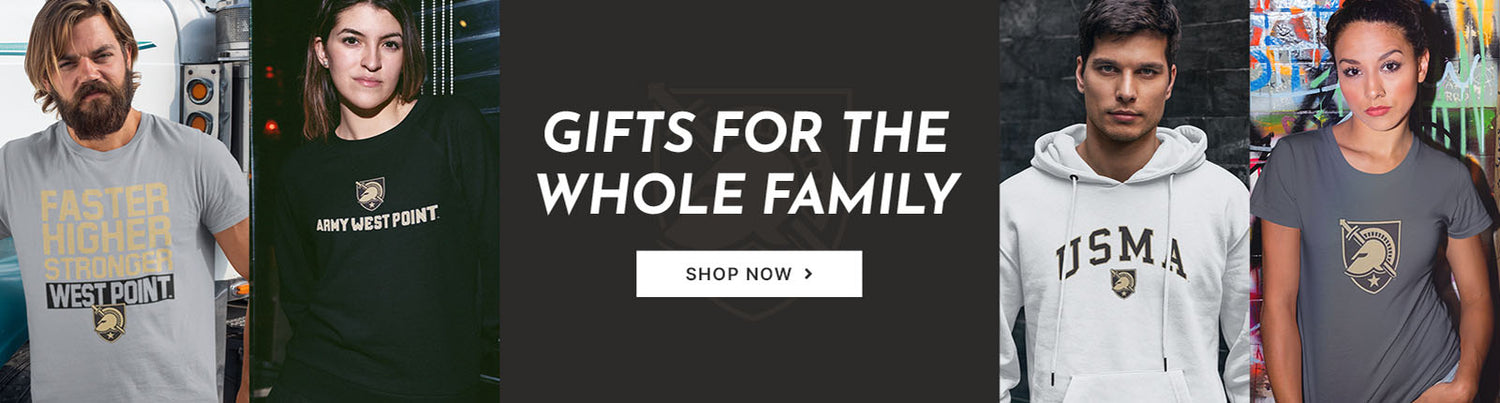 Gifts for the Whole Family. People wearing apparel from USMA United States Military Academy Army Black Knights Apparel - Official Team Gear