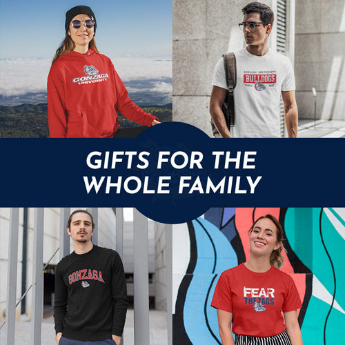 Gifts for the Whole Family. People wearing apparel from Gonzaga University Bulldogs Apparel – Official Team Gear - Mobile Banner