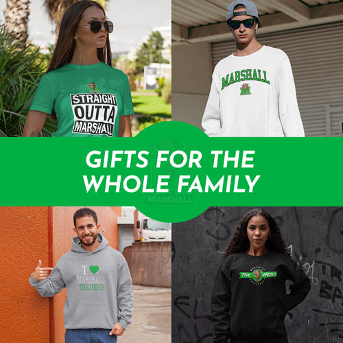 Gifts for the Whole Family. People wearing apparel from Marshall University Thundering Herd Apparel – Official Team Gear - Mobile Banner
