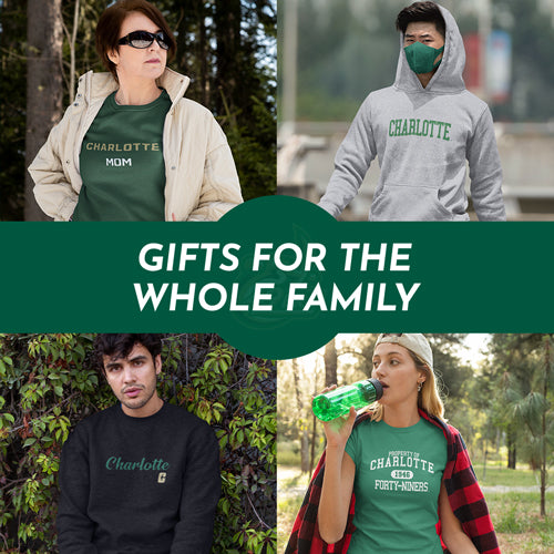 Gifts for the Whole Family. People wearing apparel from University of North Carolina at Charlotte 49ers - Mobile Banner