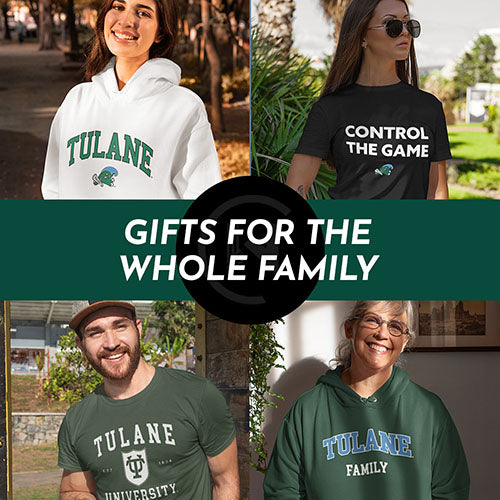 Gifts for the Whole Family. People wearing apparel from Tulane University Green Wave - Mobile Banner