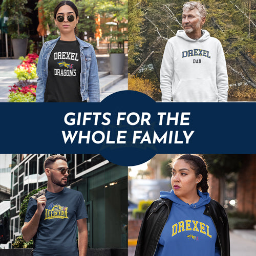 Gifts for the Whole Family. People wearing apparel from Drexel University Dragons Apparel – Official Team Gear - Mobile Banner