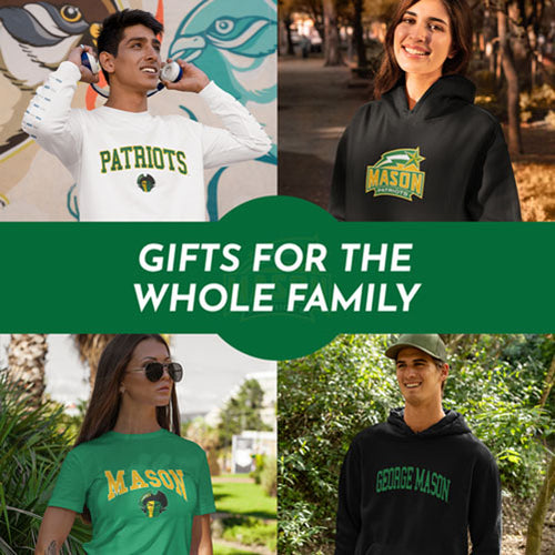 Gifts for the Whole Family. People wearing apparel from George Mason University Patriots Apparel – Official Team Gear - Mobile Banner