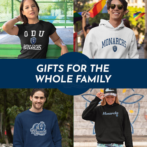 Gifts for the Whole Family. People wearing apparel from Old Dominion University Monarchs Apparel – Official Team Gear - Mobile Banner