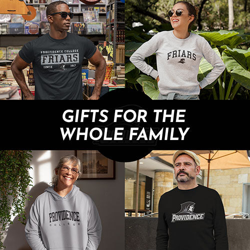 Gifts for the Whole Family. People wearing apparel from Providence College Friars Apparel – Official Team Gear - Mobile Banner