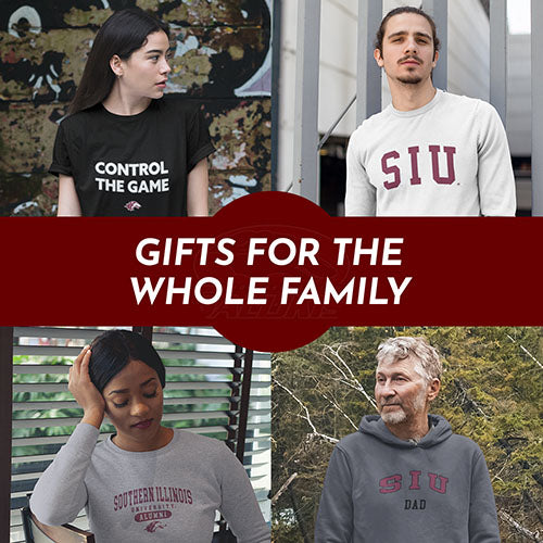 Gifts for the Whole Family. People wearing apparel from SIU Southern Illinois University Salukis Apparel – Official Team Gear - Mobile Banner