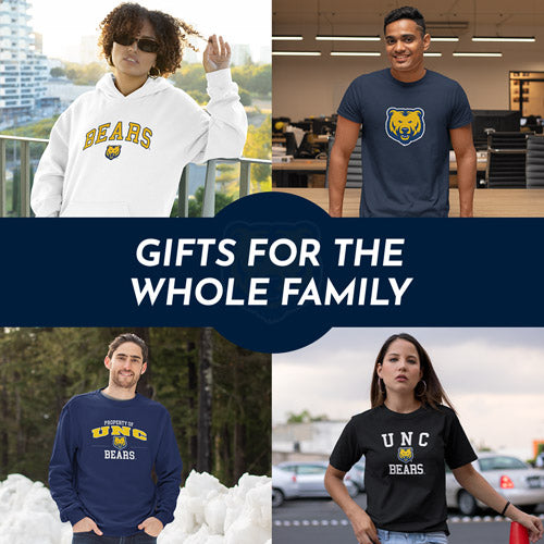 Gifts for the Whole Family. People wearing apparel from University of Northern Colorado Bears Apparel – Official Team Gear - Mobile Banner