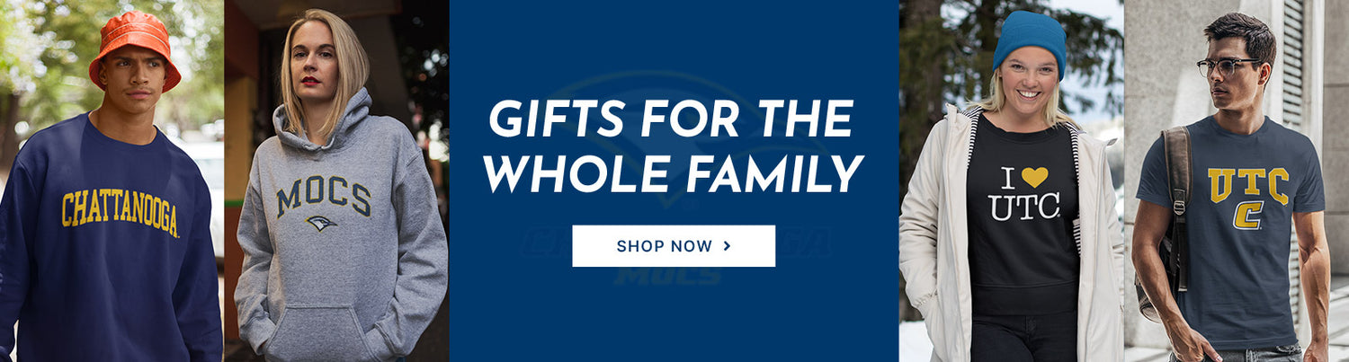Gifts for the Whole Family. People wearing apparel from University of Tennessee at Chattanooga (UTC) MOCS Apparel – Official Team Gear