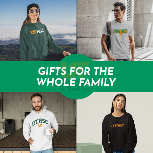 Gifts for the Whole Family. People wearing apparel from UTHSC University of Tennessee Health Science Center - Mobile Banner