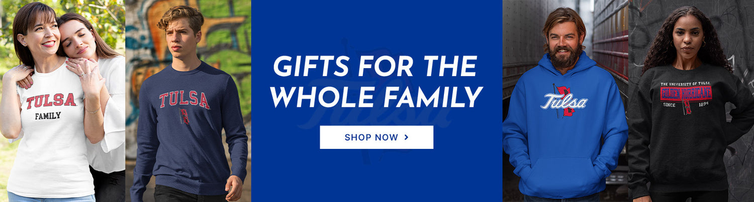 Gifts for the Whole Family. People wearing apparel from University of Tulsa Golden Hurricane Apparel – Official Team Gear