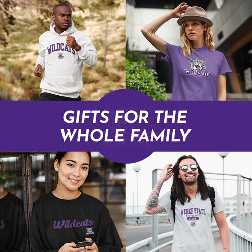 Gifts for the Whole Family. People wearing apparel from Weber State University Wildcats Apparel – Official Team Gear - Mobile Banner
