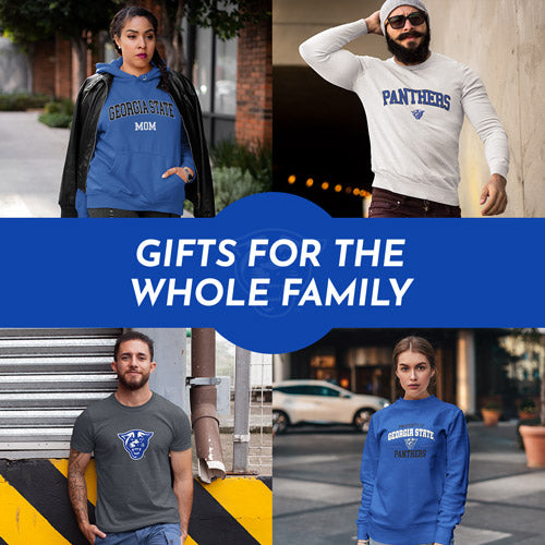 Gifts for the Whole Family. People wearing apparel from GSU Georgia State University Panthers Apparel – Official Team Gear - Mobile Banner