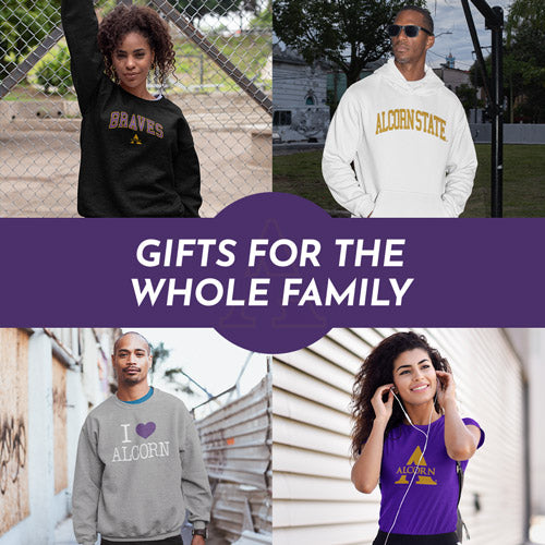 Gifts for the Whole Family. People wearing apparel from Alcorn State University Braves Apparel – Official Team Gear - Mobile Banner