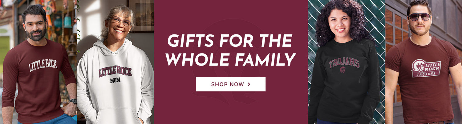 Gifts for the Whole Family. People wearing apparel from Arkansas at Little Rock Trojans Apparel – Official Team Gear