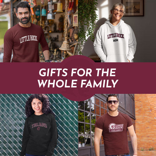 Gifts for the Whole Family. People wearing apparel from Arkansas at Little Rock Trojans Apparel – Official Team Gear - Mobile Banner