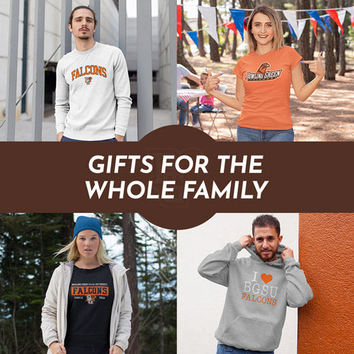 Gifts for the Whole Family. People wearing apparel from BGSU Bowling Green State University Falcons Apparel – Official Team Gear - Mobile Banner
