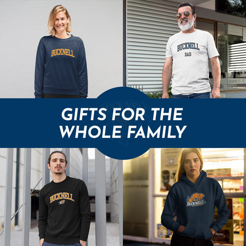 Gifts for the Whole Family. People wearing apparel from Bucknell University Bison Apparel – Official Team Gear - Mobile Banner