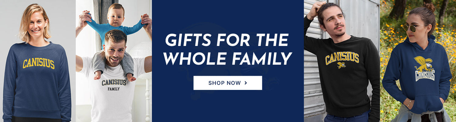 Gifts for the Whole Family. People wearing apparel from Canisius College Golden Griffins Apparel – Official Team Gear