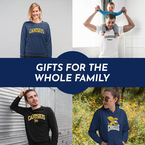 Gifts for the Whole Family. People wearing apparel from Canisius College Golden Griffins Apparel – Official Team Gear - Mobile Banner