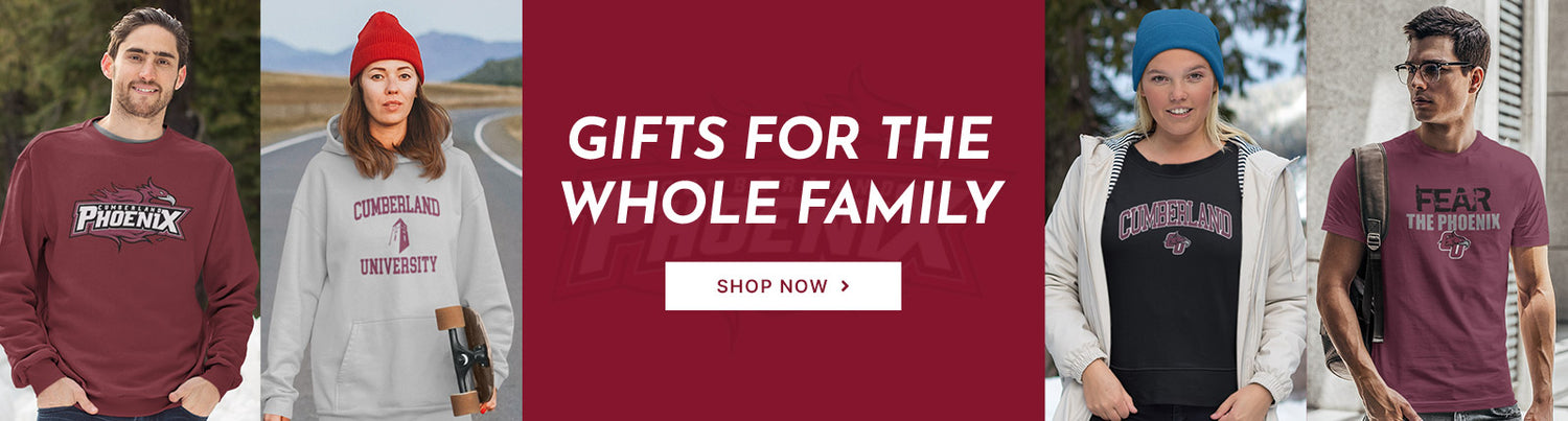 Gifts for the Whole Family. People wearing apparel from Cumberland University Phoenix Apparel – Official Team Gear