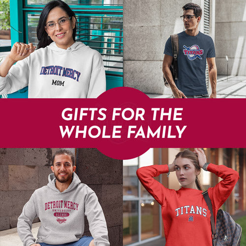 Gifts for the Whole Family. People wearing apparel from UDM University of Detroit Mercy Titans Apparel – Official Team Gear - Mobile Banner