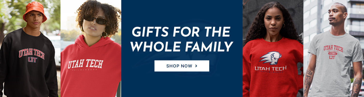 Gifts for the Whole Family. People wearing apparel from DSU Dixie State University Trailblazers Apparel – Official Team Gear