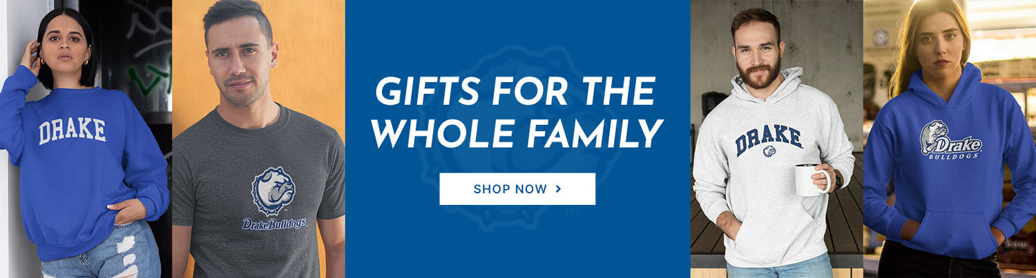 Gifts for the Whole Family. People wearing apparel from Drake University Bulldogs Apparel – Official Team Gear