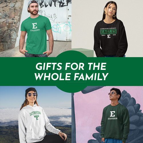 Gifts for the Whole Family. People wearing apparel from EMU Eastern Michigan University Eagles Apparel – Official Team Gear - Mobile Banner