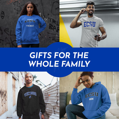 Gifts for the Whole Family. People wearing apparel from ECSU Elizabeth City State University Vikings Apparel – Official Team Gear - Mobile Banner