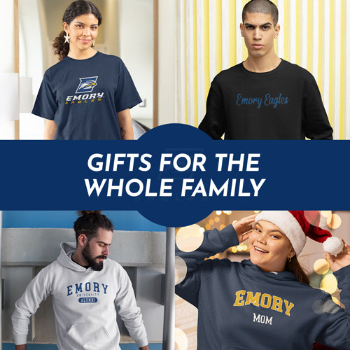 Gifts for the Whole Family. People wearing apparel from Emory University Eagles Apparel – Official Team Gear - Mobile Banner