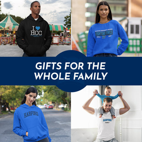 Gifts for the Whole Family. People wearing apparel from Harford Community College Athletics Apparel – Official Team Gear - Mobile Banner